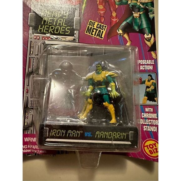 Vintage 94 Toy Biz Marvel Iron Man Mandarin Action Figure Open Package Die Cast - Picture 2 of 10